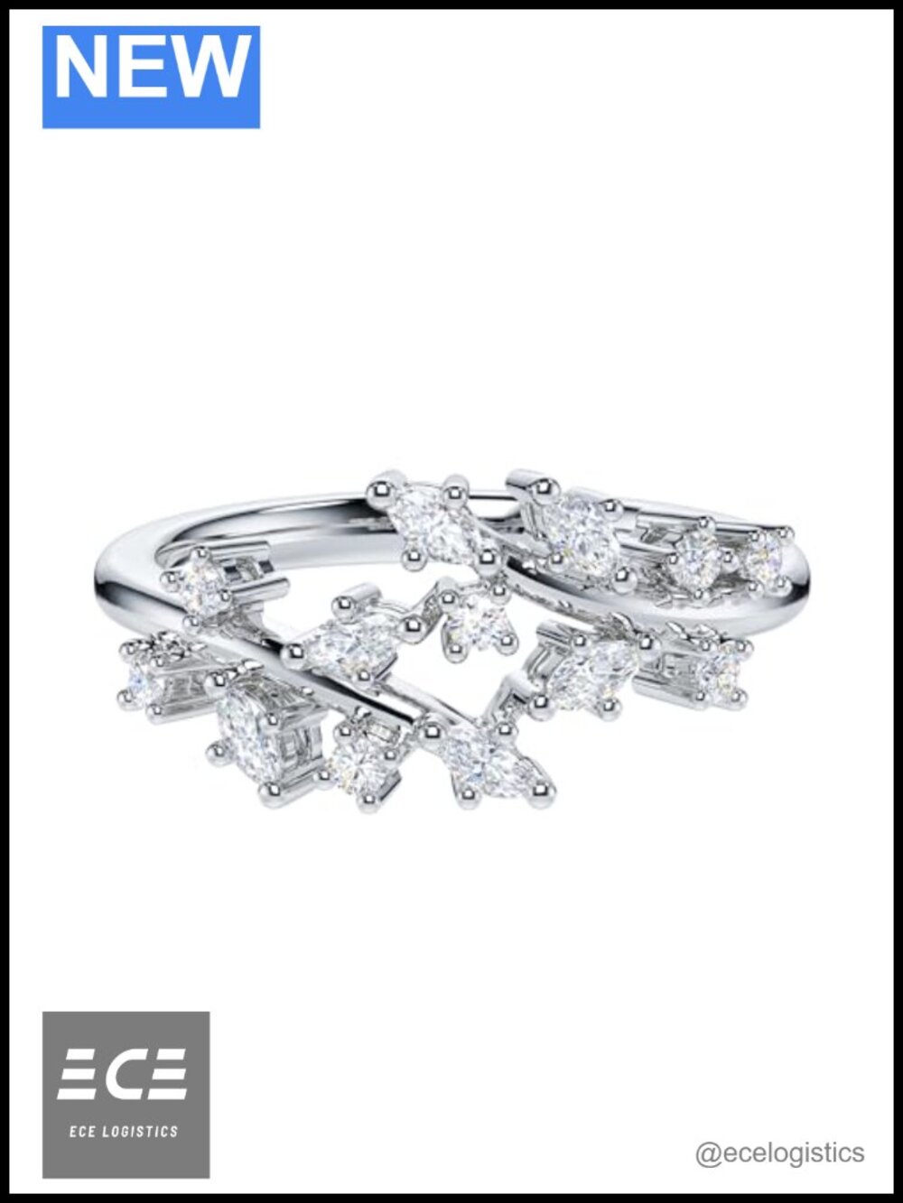 Sterling Silver Marquise Simulated Diamond Wedding Band Vine Filigree Ring